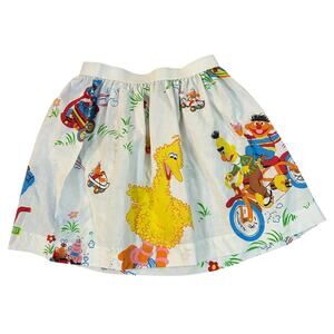 Vintage Sesame Street Skirt Handmade Womens XS Kidcore Cartoon PBS Upcycled